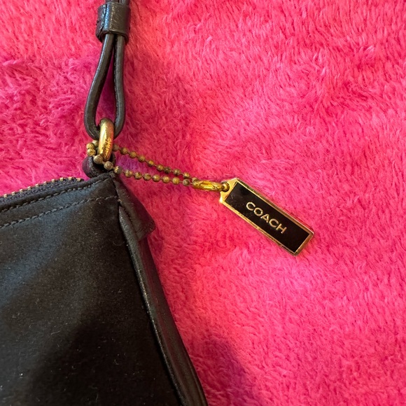 COACH black smooth suede clutch with handle - Picture 4 of 5